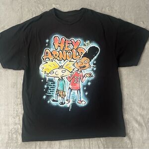 Nickelodeon Black and Yellow Hey Arnold Short Sleeve Tee Nostalgic